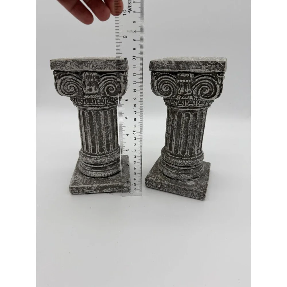 House Parts USA Solid Concrete Roman Pillar Mini Statue Pedestal 8” H